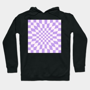 Warped Checkerboard Print - Purple Hoodie